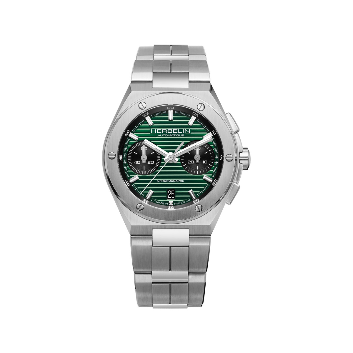 Montre MICHEL HERBELIN cap camarat chron. homme auto homme automatique, bracelet métal gris