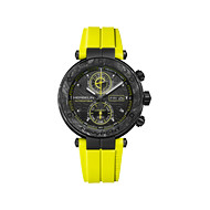 Montre MICHEL HERBELIN newport chrono auto carbone homme automatique, bracelet caoutchouc jaune