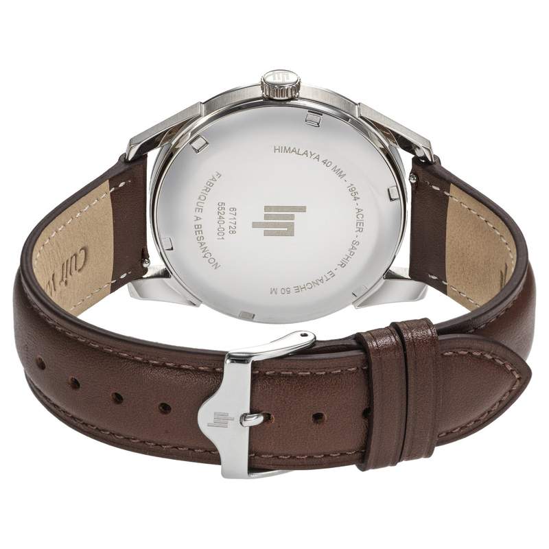 Montre LIP Himalaya homme bracelet cuir marron - vue 3
