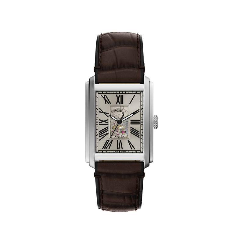 Montre FOSSIL automatic homme automatique, bracelet cuir marron - vue 1