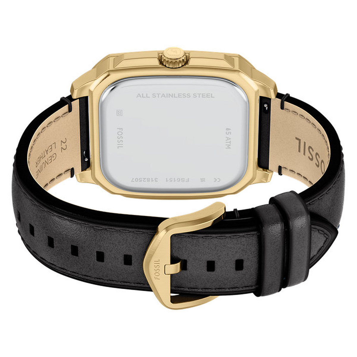 Montre FOSSIL crosby homme bracelet cuir noir - vue 3