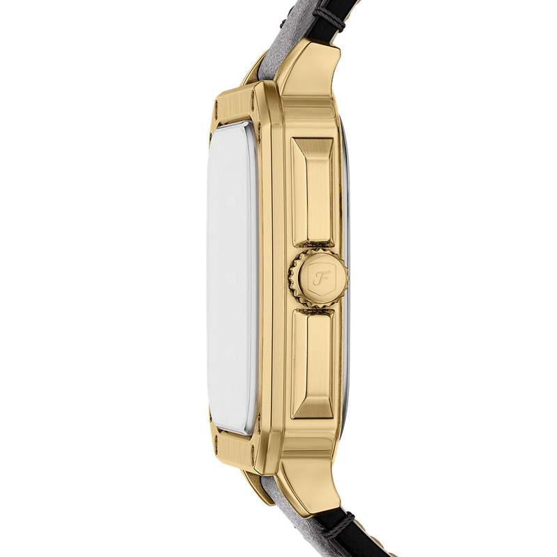 Montre FOSSIL crosby homme bracelet cuir noir - vue D1