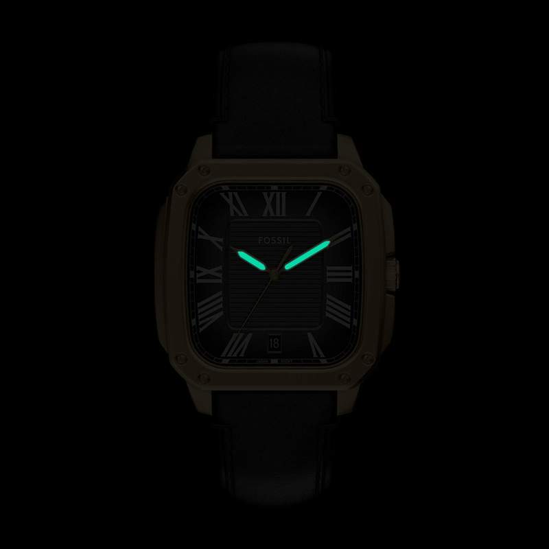 Montre FOSSIL crosby homme bracelet cuir noir - vue D2