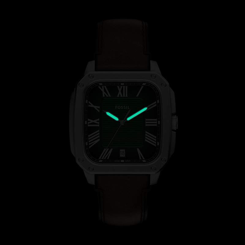 Montre FOSSIL crosby homme bracelet cuir marron - vue D2