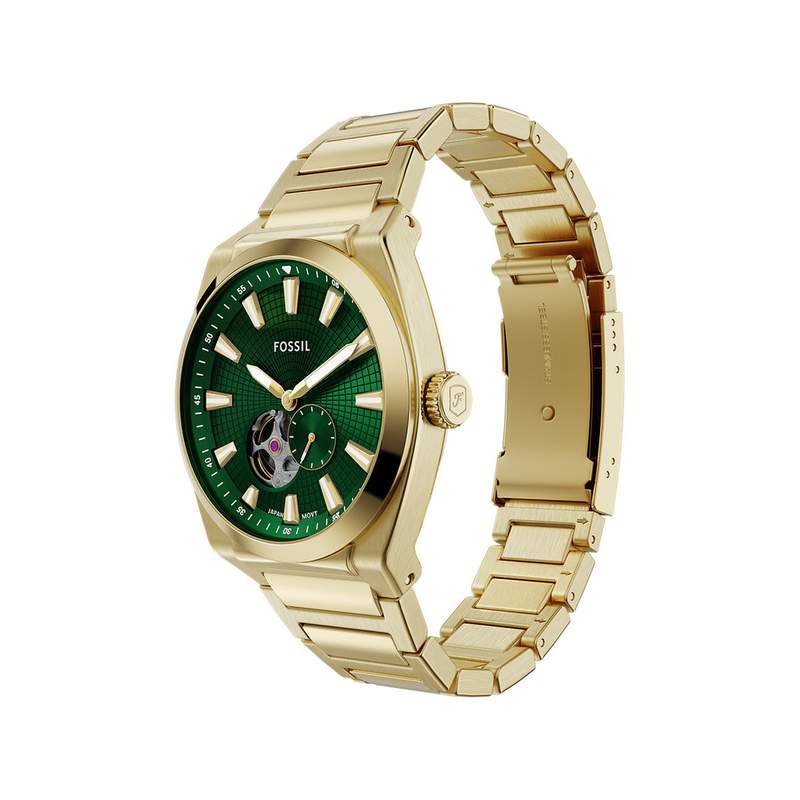Montre FOSSIL automatic homme automatique, bracelet acier inoxydable doré - vue 2