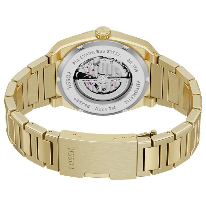 Montre FOSSIL automatic homme automatique, bracelet acier inoxydable doré - vue 3