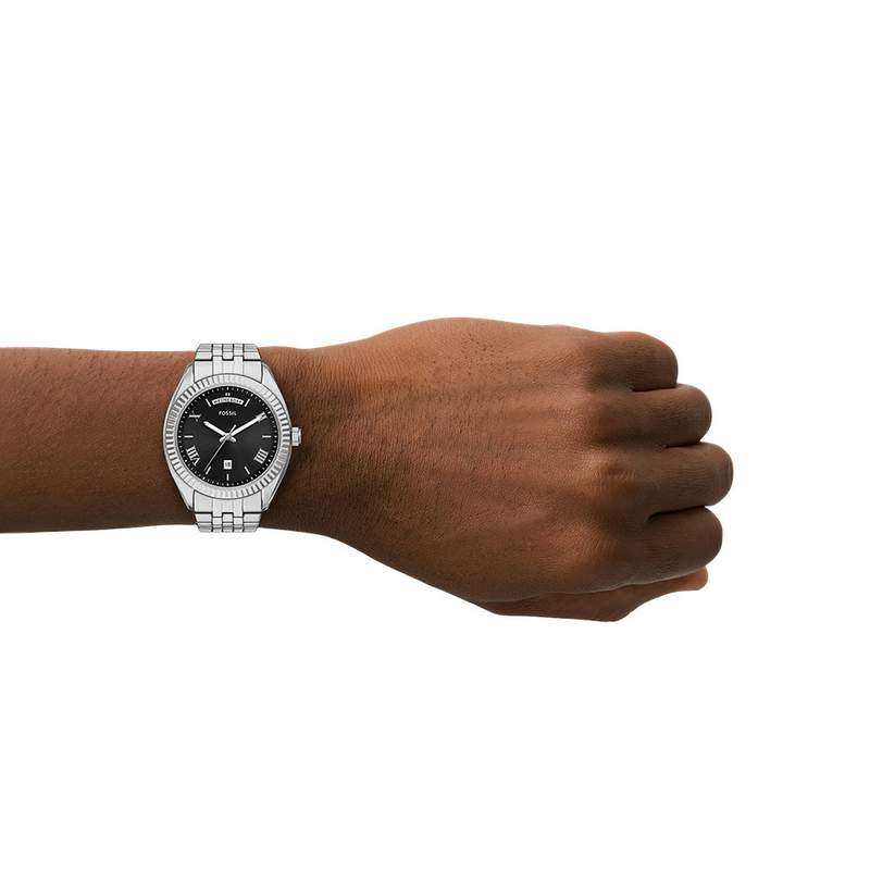 Montre FOSSIL campbell homme bracelet acier inoxydable - vue porté 1