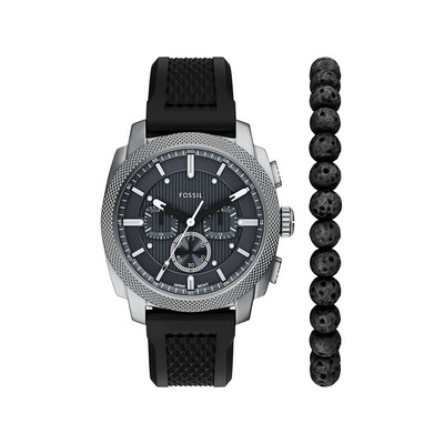 Montre FOSSIL machine homme bracelet silicone noir