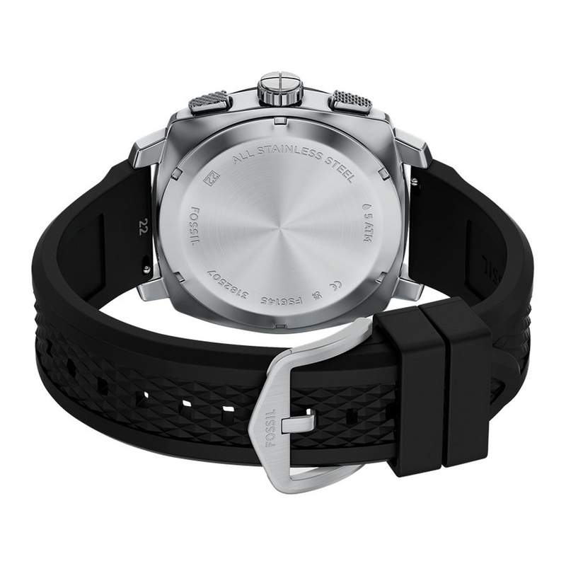 Montre FOSSIL machine homme bracelet silicone noir - vue 3