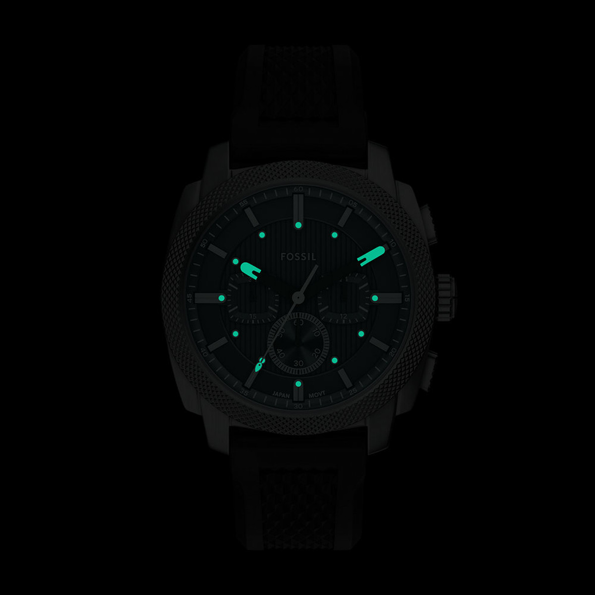 Montre FOSSIL machine homme bracelet silicone noir - vue D2