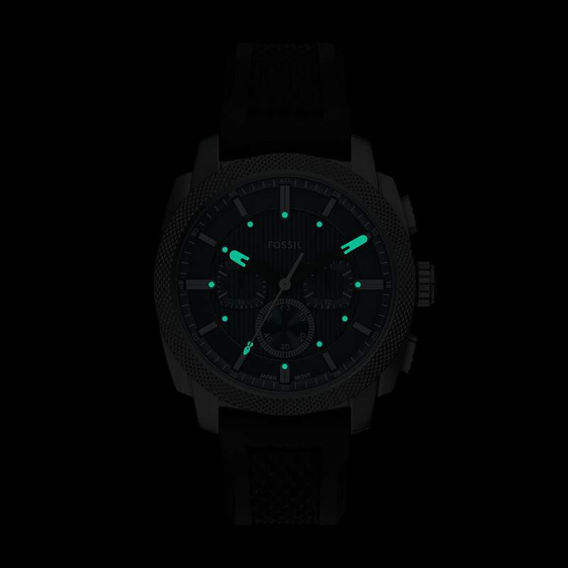 Montre FOSSIL machine homme bracelet silicone noir - vue D2