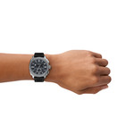 Montre FOSSIL machine homme bracelet silicone noir - vue porté 1