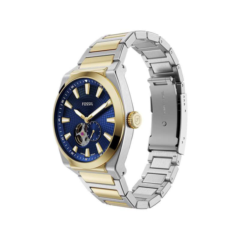 Montre FOSSIL automatic homme automatique, bracelet acier inoxydable bicolore jaune - vue 2