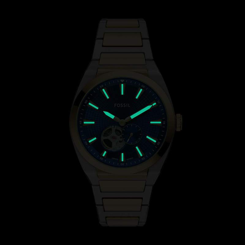 Montre FOSSIL automatic homme automatique, bracelet acier inoxydable bicolore jaune - vue D2
