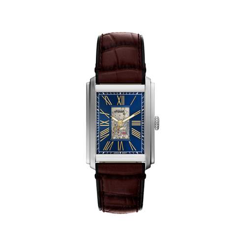 Montre FOSSIL automatic homme automatique, bracelet cuir marron