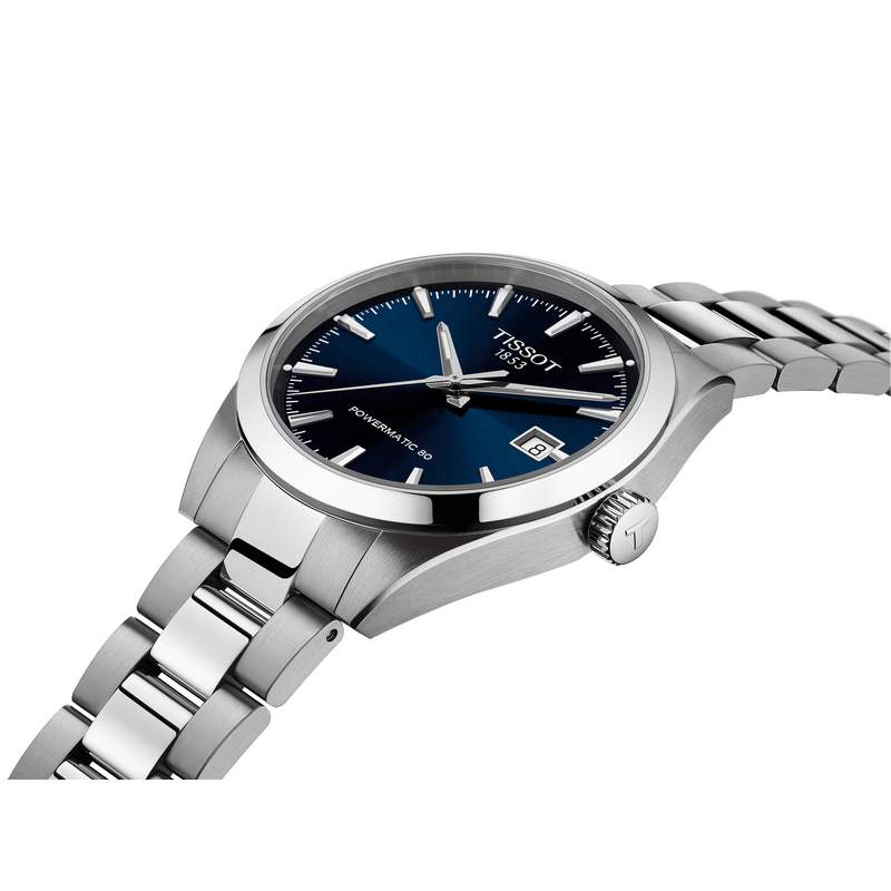 Montre TISSOT gentlemen homme automatique, bracelet acier inoxydable - vue D1