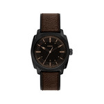 Montre FOSSIL machine homme bracelet cuir marron - vue 1