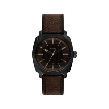 FOSSIL machine men's watch with brown leather strap