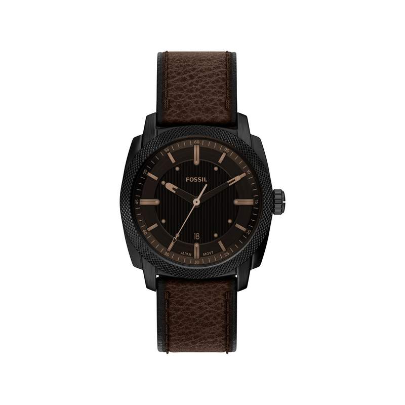 Montre FOSSIL machine homme bracelet cuir marron - vue 1