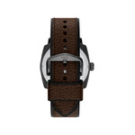 Montre FOSSIL machine homme bracelet cuir marron - vue 3