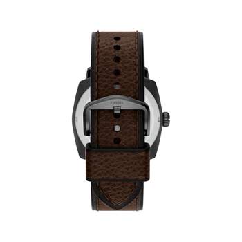 FOSSIL machine men's watch with brown leather strap