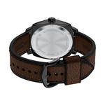 Montre FOSSIL machine homme bracelet cuir marron - vue D3