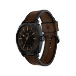 Montre FOSSIL machine homme bracelet cuir marron - vue D5