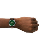 Montre FOSSIL pearson homme bracelet cuir marron - vue porté 2