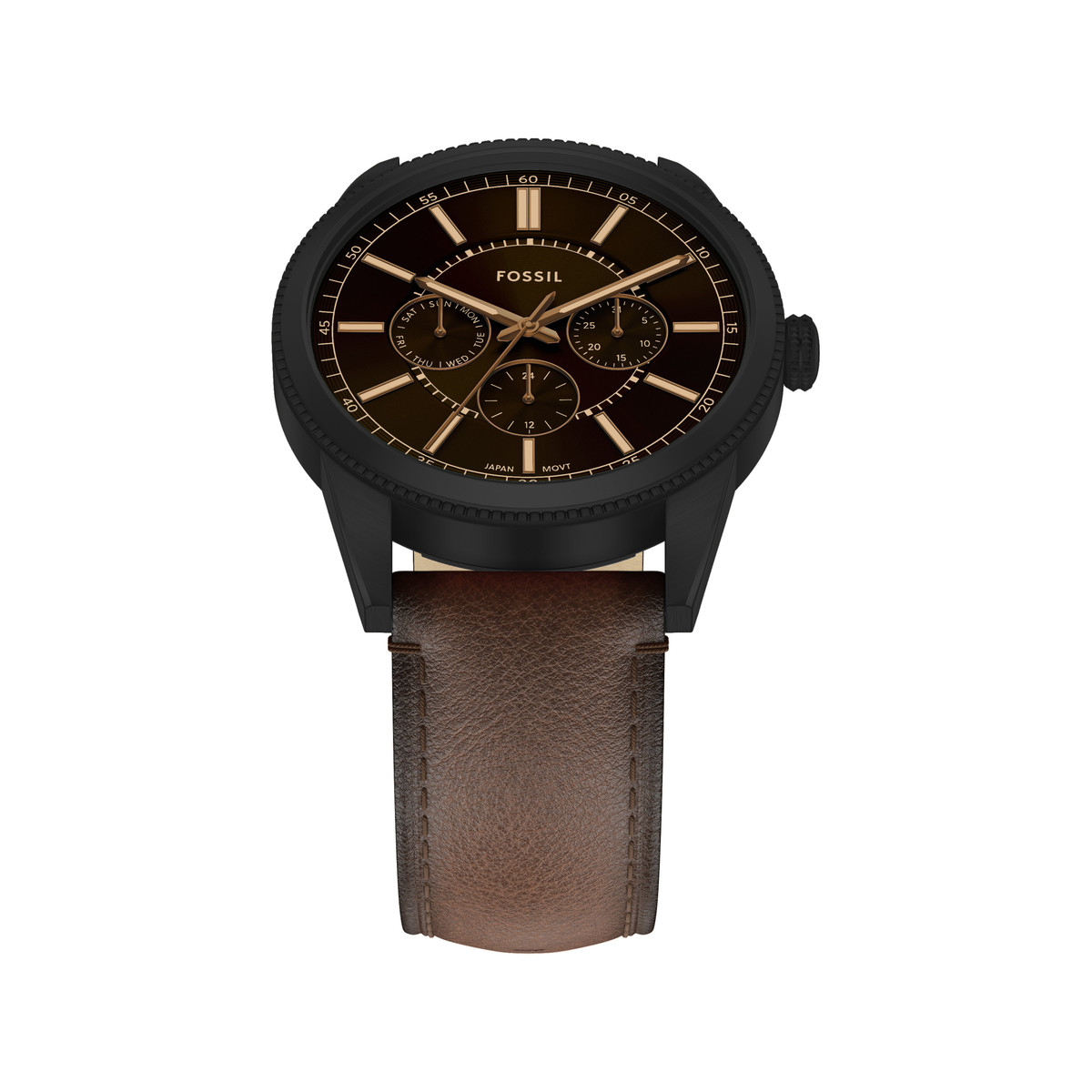 Montre FOSSIL pearson homme bracelet cuir marron - vue 4