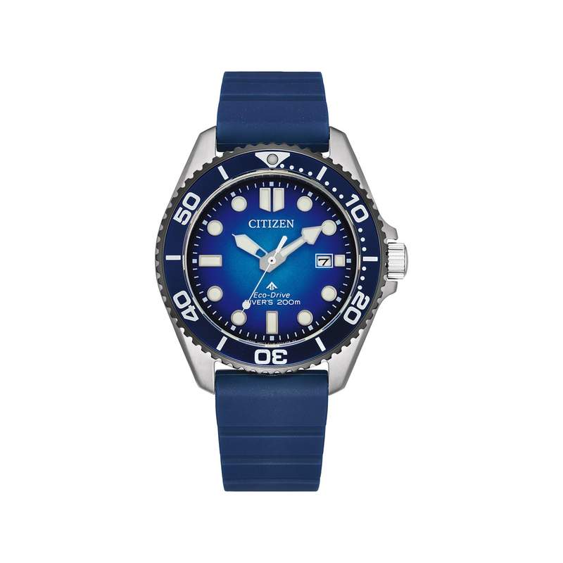 Montre CITIZEN promaster homme solaire bracelet caoutchouc bleu - vue 1