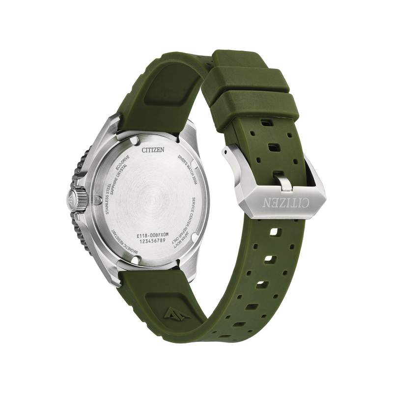 Montre CITIZEN promaster homme solaire bracelet caoutchouc vert - vue 3