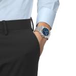Montre TISSOT homme bracelet acier inoxydable gris - vue porté 1