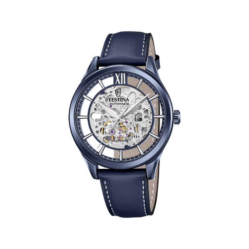 Montre FESTINA homme bracelet cuir bleu - vue 1