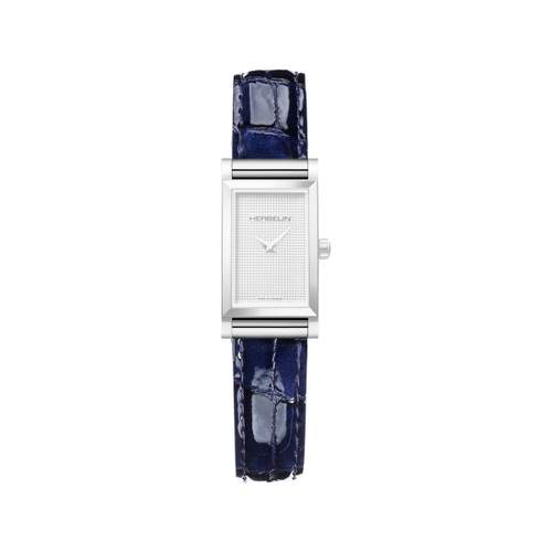 Bracelet HERBELIN Antarès femme cuir simple bleu croco laqué