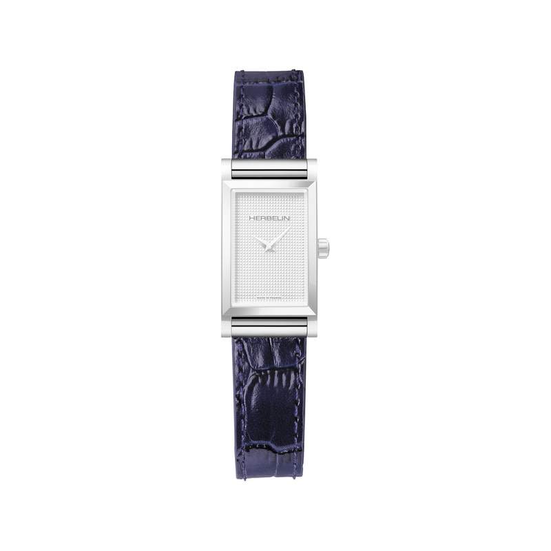 Bracelet HERBELIN Antarès femme cuir simple bleu marine - vue 1