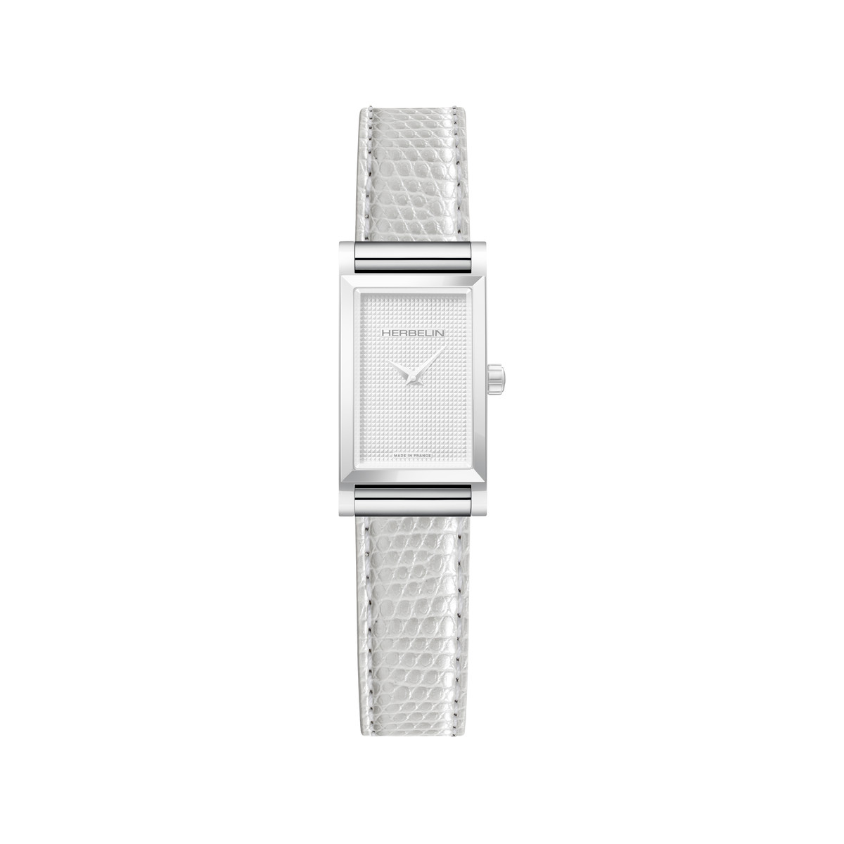 Bracelet HERBELIN Antarès femme cuir simple blanc iguane