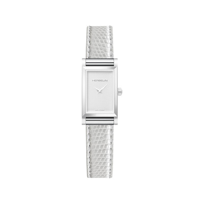 Bracelet HERBELIN Antarès femme cuir simple blanc iguane - vue 1