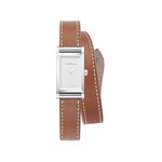 Bracelet HERBELIN Antarès femme cuir double tour caramel - vue 1