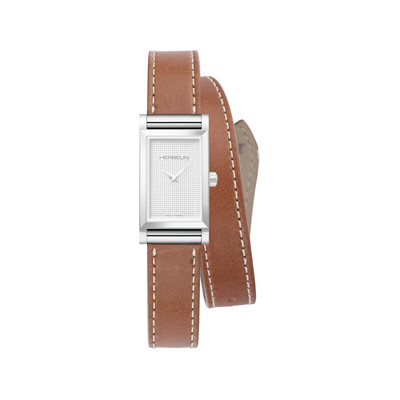 Bracelet HERBELIN Antarès femme cuir double tour caramel - vue 1