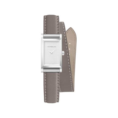 Bracelet HERBELIN Antarès femme cuir double tour beige taupe