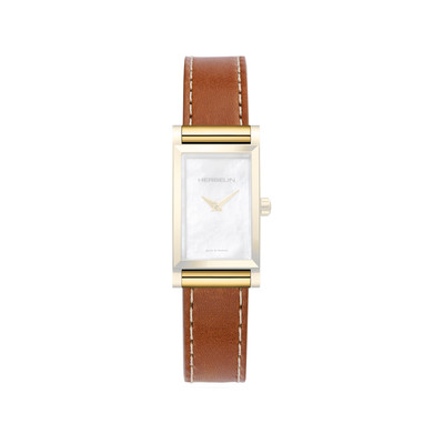 Bracelet HERBELIN Antarès acier doré femme cuir simple caramel - vue 1