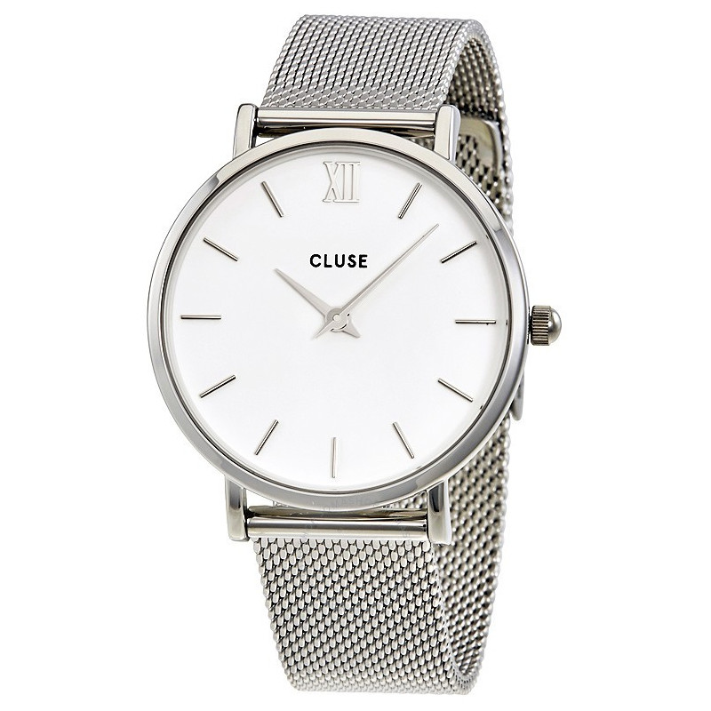 Montre Femme Cluse Minuit Mesh Silver/White - Femme - Montres | MATY