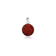 Pendentif shamballa ROUGE - Diamètre 1,2cm