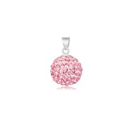 Pendentif shamballa rose clair - Diamètre 1,4cm