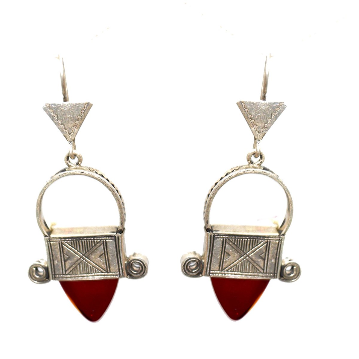 Boucles d'oreilles en argent ethnique - vue 2