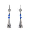 boucles d'oreilles touareg cône perles bleues fait main - vue V1