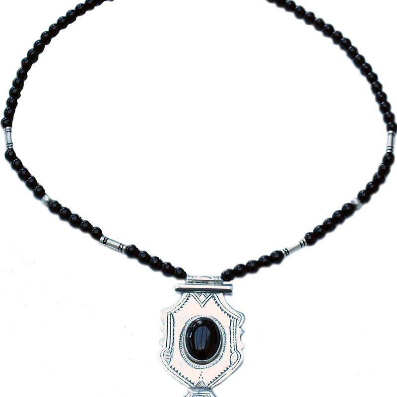 Collier touareg amphore en argent - vue 2