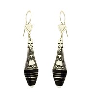 Boucle d'oreille touareg navette ébène