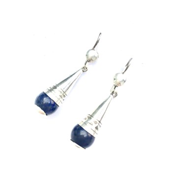 boucles d'oreille ethnique en lapis lazuli