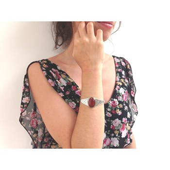 Bracelet rigide touareg agat noire